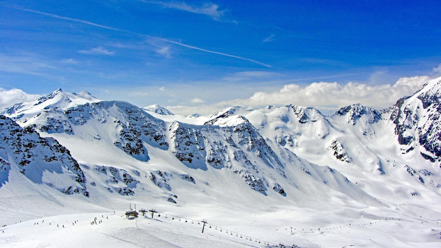 Mountains snow skiing area chairlift