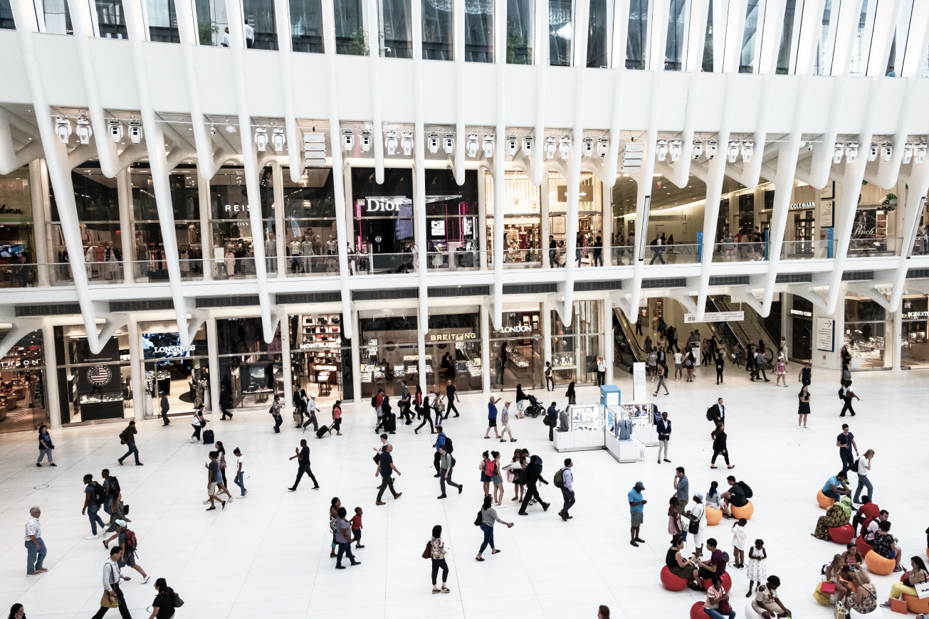 mall people walking